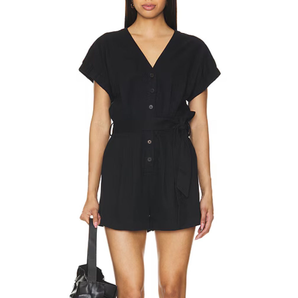 Steve Madden Maisie Belted Cotton Romper - Nwt